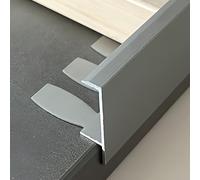 Flessibile alluminio Trim 90 cm - Set 3 pezzi per ristrutturazione scale, ideale per bagno e cucina Redet, champagne h (8,2 mm)