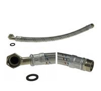 Flessibile Antivibrante alta Pressione 80cm x 1" - Tubo con Gomito - per Serbatoio Pompa Acqua Idroforo + Guarnizione 80 cm