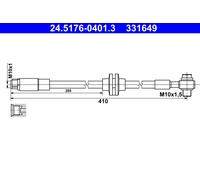 Flessibile del freno Assale anteriore Dx per CHEVROLET OPEL VAUXHALL ASTRA ASTRA