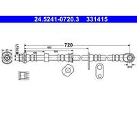 Flessibile del freno Assale anteriore Dx per MITSUBISHI L200 / TRITON PAJERO SPO
