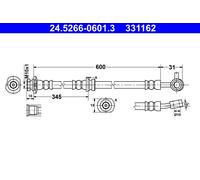 Flessibile del freno Assale anteriore Dx per NISSAN QASHQAI QASHQAI +2