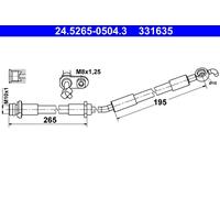 Flessibile del freno Assale anteriore Dx per TOYOTA YARIS