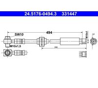 Flessibile del freno Assale anteriore per CHEVROLET OPEL SAAB VAUXHALL 9-5 INSIG