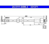 Flessibile del freno Assale anteriore per CITROËN DS PEUGEOT 2008 208 C3 C4 CACT