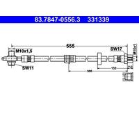 Flessibile del freno Assale anteriore per SEAT VW ALHAMBRA SHARAN