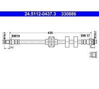 Tubo flessibile freno 24.5112-0437.3 ATE per ALFA ROMEO FIAT