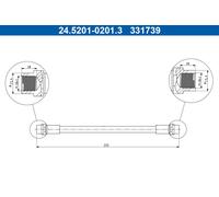 Flessibile del freno Assale posteriore per AUDI 80
