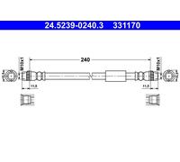 Tubo flessibile freno 24.5239-0240.3 ATE per FIAT PEUGEOT CITROËN