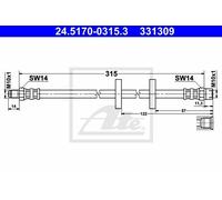 Flessibile Del Freno ATE per Audi 100 C3 Berlina (443/444)