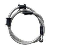 Flessibile Del Freno Lunghezza 40 cm-150 cm Tubo flessibile freno universale Cavo freno in acciaio Testa banjo Entrambi i lati 28 ° Per moto(Silver 50cm)