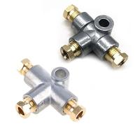 Flessibile Del Freno Tubo freno in lega di zinco, freno a T a 3 vie con 3 raccordi corti maschi da 3/16 pollici, tubo da 10 mm