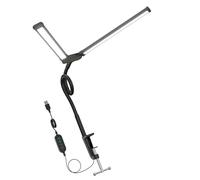 Flessibile doppio collo d'oca LED lampada clip sul comodino luce con luminosità regolabile per studenti e professionisti