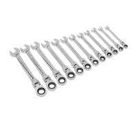 Flessibile Testa Cricchetto Set Chiavi Combinate 12pc Metrico S0635 Sealey Nuovo