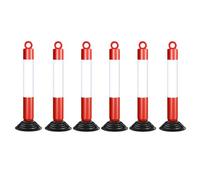 Flessibile Traffico Sicuro Delineator Post Kit 6 Pack Riflettente Parcheggio Ber nchs Paletti Portatile per Ga & Construct Rosso & Bianco Coni di Sicurezza