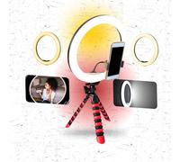 Flessibile Treppiede + Luce ad Anello Supporto Smartphone Tavolo Con Lampe Handy [EEK: 20 W]