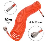 Flessibile Tubo a Spirale per Aria Compressa con Raccordi Rapidi 10m 6,5x10mm