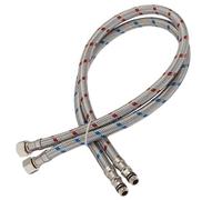 Flessibile Tubo Rubinetto Miscelatore Cucina Bagno INOX 3/8" ø10 x 35cm - 2PZ