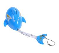 Flessometro a Delfino Blu 1m, Retrattile, in Plastica | Misurazione Flessibile per Cucito e Corpo, Design, Si Aggancia alle Chiavi, Uso su Bagagli e Vita