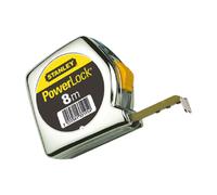 Flessometro STANLEY Powerlock 8 m x 25 mm - nastro in acciaio rivestito in Mylar - gancio per cintura - M33198