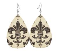 Fleur De Lis And Coat Arms Knight Orecchini Pendenti A Goccia In Pelle Squisito Orecchini Da Donna Eleganti Ciondolo Con Pendente A Goccia Per Balli Feste Accessori
