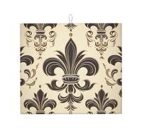 Fleur-de-Lis and Coat Arms Knight - Tappetino scolapiatti per bancone della cucina, 45,7 x 40,6 cm, in microfibra, super assorbente, tappetino scolapiatti antiscivolo extra large per scolapiatti da