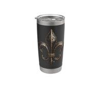 Fleur De Lis Arte Araldica Medievale Invecchiata Bicchiere termico in acciaio inox doppia parete