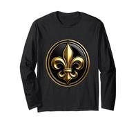 Fleur De Lis Elegante Araldico Distintivo Emblema Arte Maglia a Manica