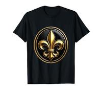 Fleur De Lis Elegante Araldico Distintivo Emblema Arte Maglietta