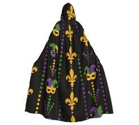 Fleur-De-Lis Fat Tuesday - Mantello da strega con cappuccio, per costume di Halloween