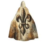 Fleur-De-Lis - Mantella con cappuccio da strega, stile retrò, per Halloween, costume con cappuccio