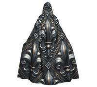 Fleur-De-Lis - Mantello con cappuccio da strega, vintage, per Halloween, costume con cappuccio