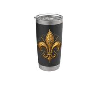 Fleur De Lis - Mappa della bussola araldica Bicchiere termico in acciaio inox doppia parete