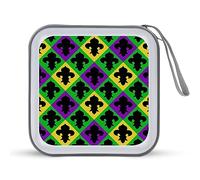 Fleur De Lis Mardi Gras Divertente CD Holder 40 Capacità DVD Caso Disco Protettivo Storage Organizer Bag per Auto Casa Viaggio