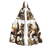 Fleur-De-Lis-Retro Gold - Mantello con cappuccio da strega, per Halloween, costume con cappuccio