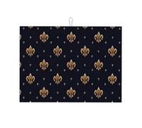 Fleur De Lis Tappetino scolapiatti assorbente per bancone della cucina, tappetino da caffè Mardi Gras, protezione scolapiatti con anello per appenderlo, 45 x 61 cm