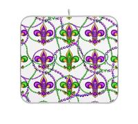 Fleur De Lis - Tappetino scolapiatti ultra assorbente, grande, tappetino per asciugare i piatti, 45,7 x 61 cm, colore: viola