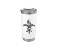 Fleur de Lys o Fleur de Lis simbolo 3 Bicchiere termico in acciaio inox doppia parete