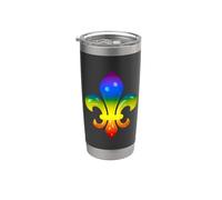 Fleur de Lys - Simbolo arcobaleno Bicchiere termico in acciaio inox doppia parete