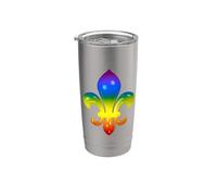 Fleur de Lys - Simbolo arcobaleno Bicchiere termico in acciaio inox doppia parete