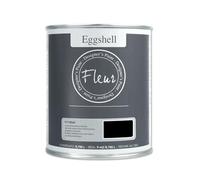 FLEUR DESIGNER'S PAINT | EGGSHELL Smalto Multisuperficie Satinato, Senza Carteggiare, 750 ml, F77 Black, a Base Acqua, Lavabile, Altissima Resistenza, Interno - Esterno, Pareti - Mobili