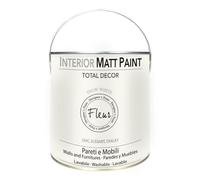 FLEUR DESIGNER'S PAINT | Interior Matt Paint, Pittura per Pareti e Mobili, Extra Opaco, 2,5L, F02 Snow White, a Base Acqua, Lavabile, Multisupericie, 2,5 litri, Made in Italy