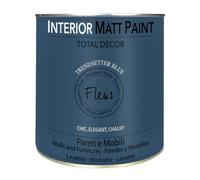 FLEUR DESIGNER'S PAINT | Interior Matt Paint, Pittura per Pareti e Mobili, Extra Opaco, 2,5L, F66 Trendsetter Blue, a Base Acqua, Lavabile, Multisupericie, 2,5 litri, Made in Italy