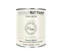 FLEUR DESIGNER'S PAINT | Interior Matt Paint, Pittura per Pareti e Mobili, Extra Opaco, 750ml, F03 Chalk White, a Base Acqua, Lavabile, Multisupericie, Made in Italy