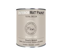 FLEUR DESIGNER'S PAINT | Interior Matt Paint, Pittura per Pareti e Mobili, Extra Opaco, 750ml, F10 Dove Grey, a Base Acqua, Lavabile, Multisupericie, Made in Italy