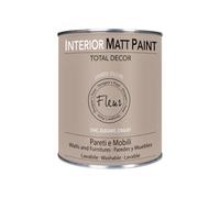FLEUR DESIGNER'S PAINT | Interior Matt Paint, Pittura per Pareti e Mobili, Extra Opaco, 750ml, F12 James Taupe, a Base Acqua, Lavabile, Multisupericie, Made in Italy