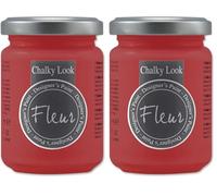 FLEUR DESIGNER'S PAINT | Pittura ad Acqua, Effetto Gesso Naturale, Extra Opaca, Fleur Chalky F27, Colore Tomato Red, Made in Italy, Formato da 130 ml (Confezione da 2)