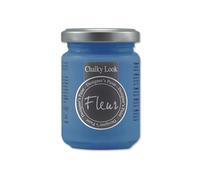 FLEUR DESIGNER'S PAINT | Pittura ad Acqua, Effetto Gesso Naturale, Extra Opaca, Fleur Chalky F62, Colore Primary Cyan, Made in Italy, Formato da 130 ml