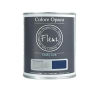 FLEUR DESIGNER'S PAINT | Pittura Chalk Paint Opaca, 750 ml, Senza Carteggiare, Multisuperficie, Colore F66 Trendsetter Blue, Effetto Gesso, Per Pareti e Mobili, Extra Opaco, Ad Acqua, Made in Italy