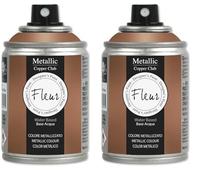 FLEUR DESIGNER'S PAINT | Spray Metallizzato a Base d'Acqua con Altissimo Contenuto di Pigmenti, Fleur Metallic Spray F94, Colore Copper Club, Formato 100 ml (Confezione da 2)