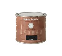 FLEUR DESIGNER'S PAINT | SUPER SMALTO Lavabile e ad Altissima Resistenza, Satinato, 375 ml F77 Black, Pronto all'Uso, a Base Acqua, per Interno - Esterno, Made in Italy